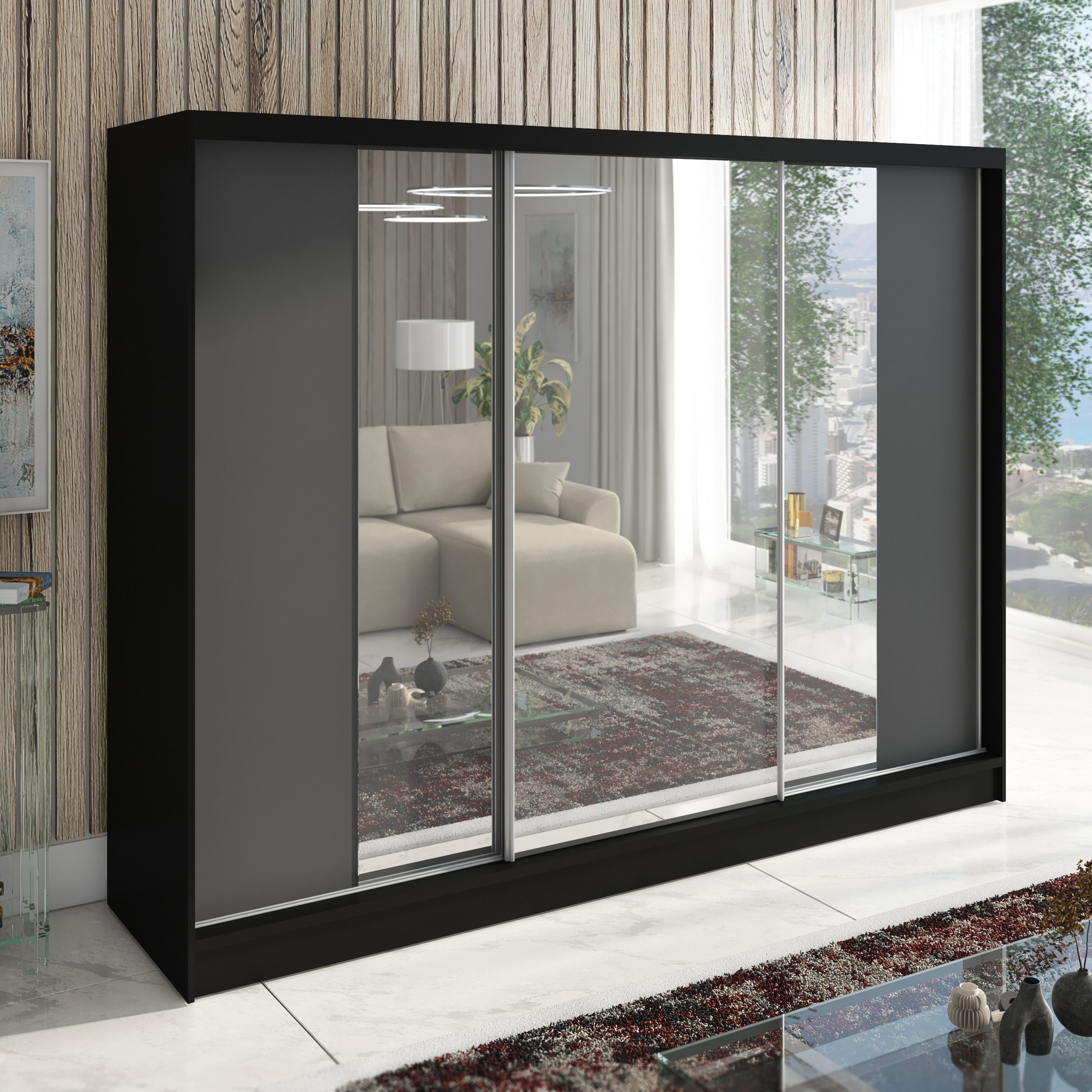 A&J MöbelLand GmbH Schiebetürenschrank VIDA 200 cm 3-türig Schrank mit Schu günstig online kaufen