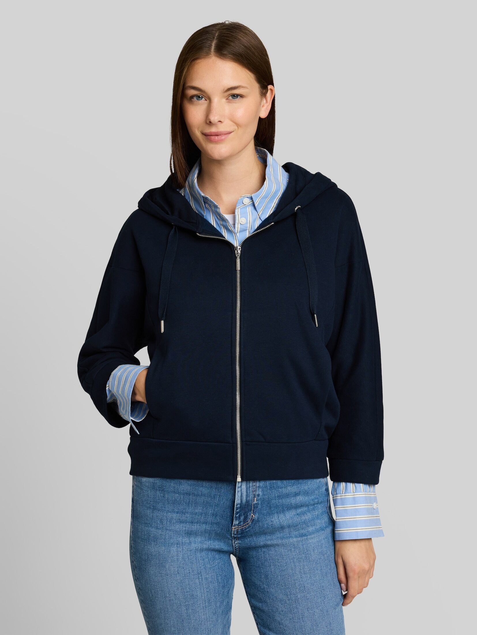 TOM TAILOR Sweatjacke Strick & Sweatshirts Hoodie Sweatweste mit Fledermausärmeln