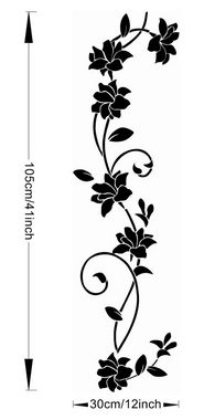 Coonoor Wandsticker Schwarze Blumen- und Hibiskus-Wandaufkleber(2 St) (2 St), Die Wanddekoration für moderne Kinderzimmer und Schlafzimmer