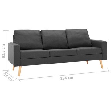 vidaXL Sofa 3-Sitzer-Sofa Dunkelgrau Stoff Couch