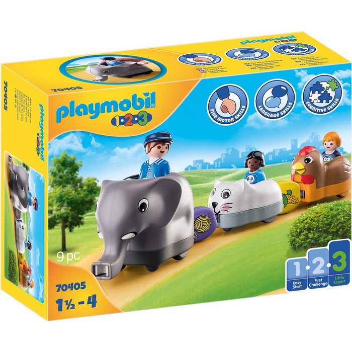 Playmobil® Konstruktions-Spielset Mein Schiebetierzug (70405) Playmobil 1-2-3 (9 St) Made in Europe