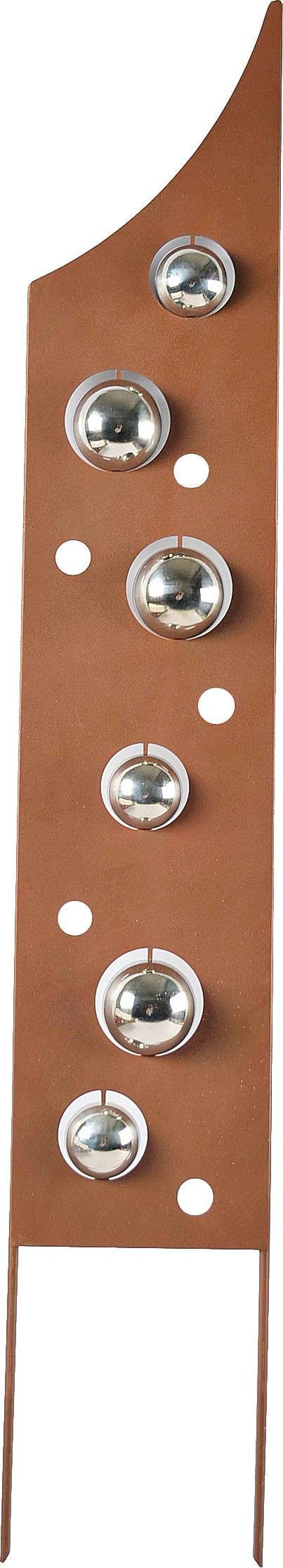 locker Deko-Windrad Rusty Bubbles, in Rostoptik, Materialmix, 99 cm hoch | Deko-Objekte