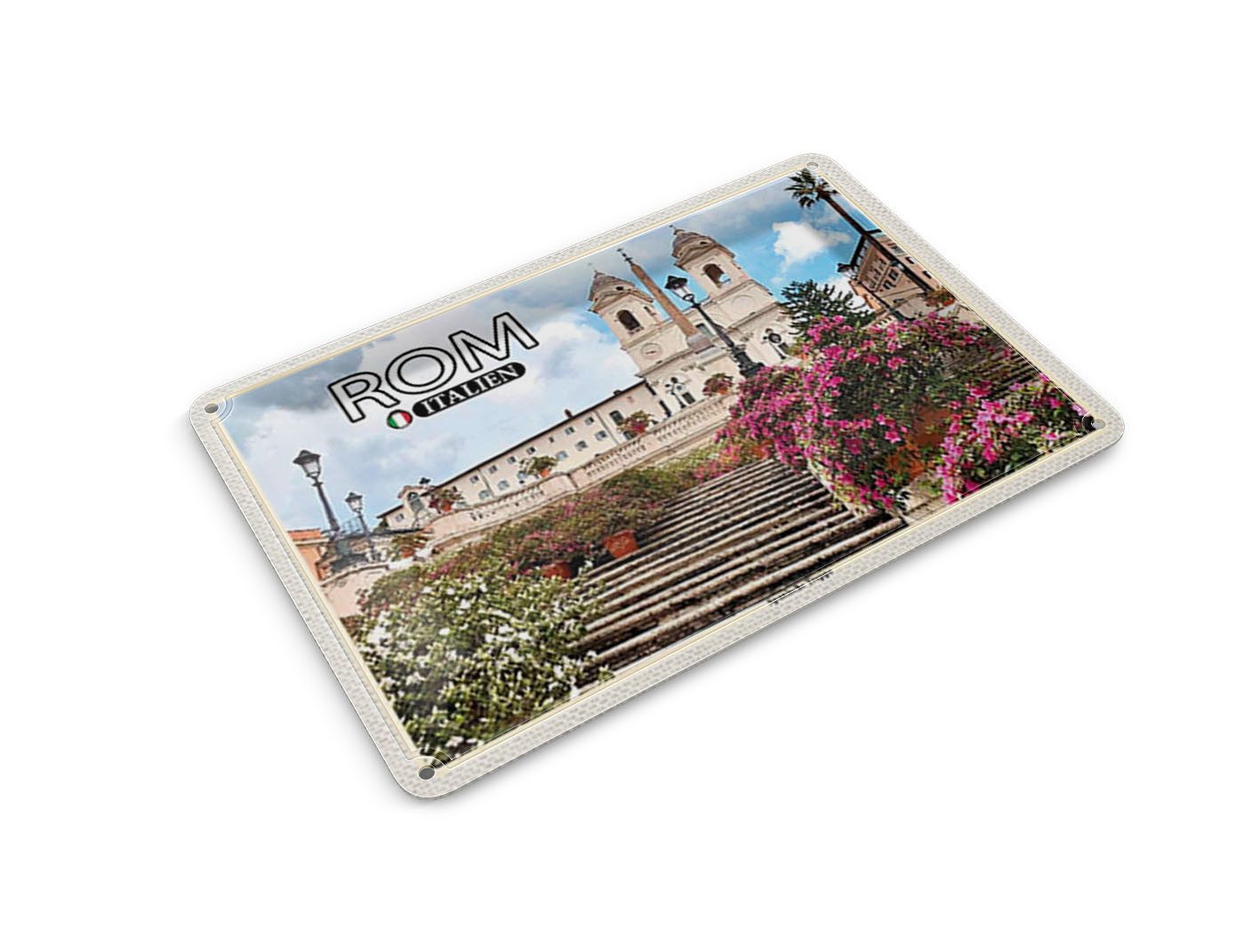 Femer GmbH Postkarte Reise Rom Italien Spanische Treppe Kirche 14x10 cm, unfrankiert