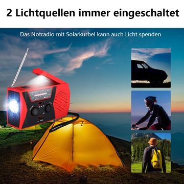 GelldG Solar Radio tragbar Notfallradio für Camping Ourdoor, Reisen. Radio