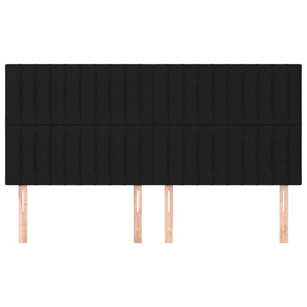 vidaXL Bett Kopfteil Schwarz 180 x 5 x 118/128 cm Stoff (1-tlg)