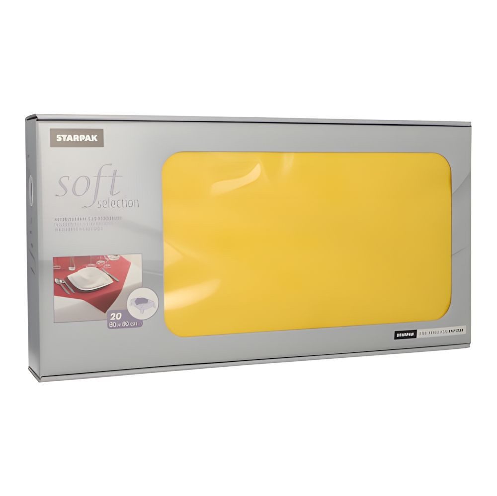 PAPSTAR Mitteldecke 20 x Mitteldecken stoffähnlich Vlies soft selection 80 x 80 cm gelb