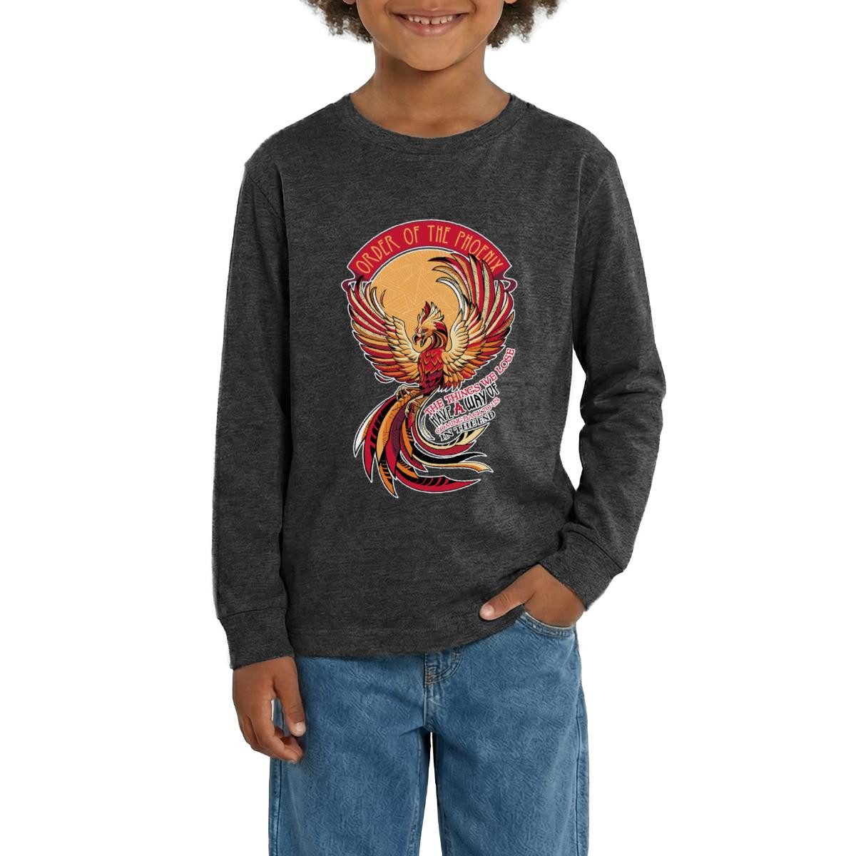 T-Shirt Harry Potter Phönix Fawkes Teenager Premium Langarmshirt