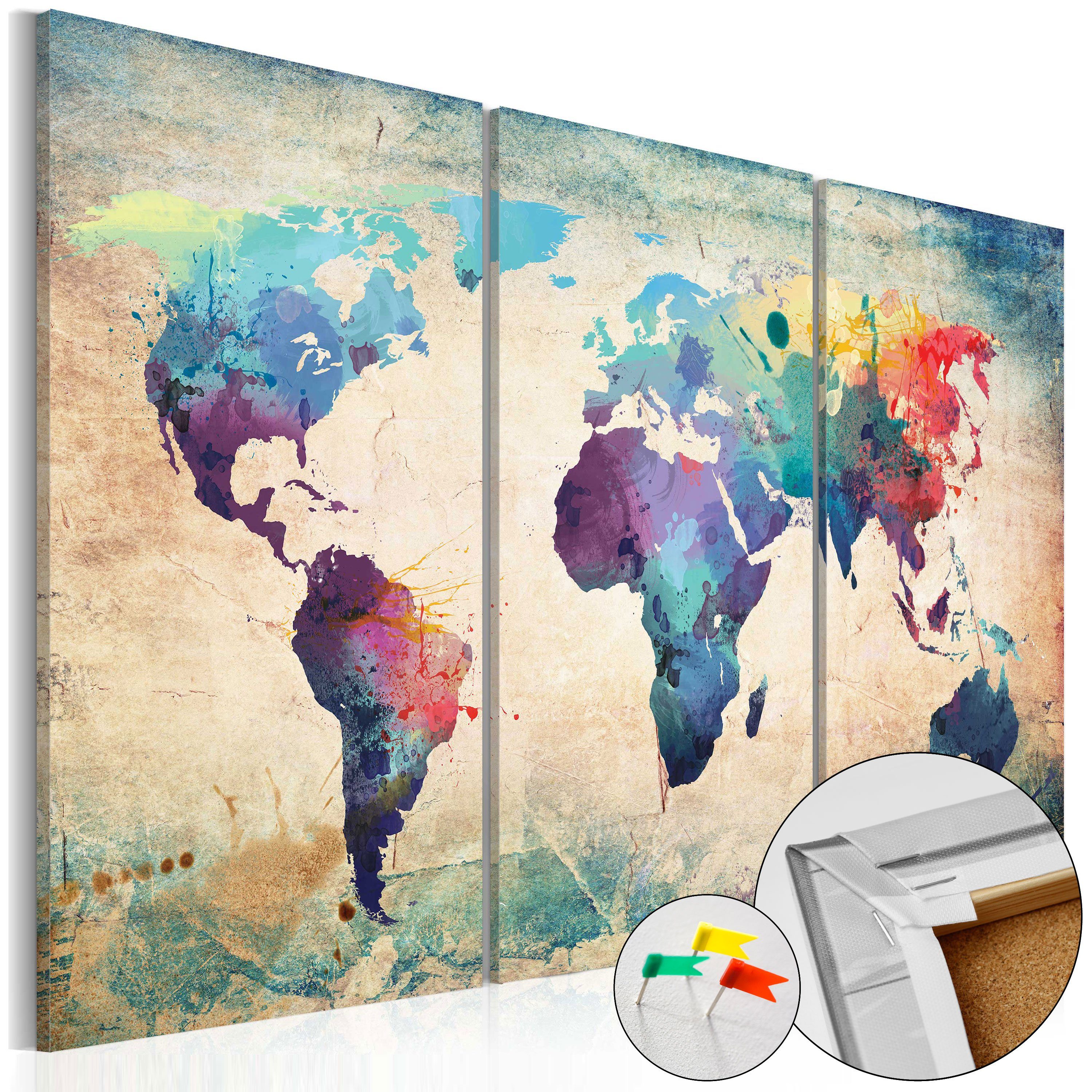 Artgeist Pinnwand Rainbow Map [Cork Map]