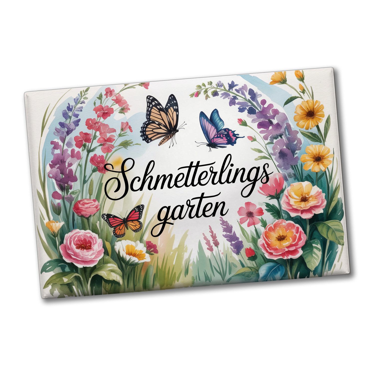 speecheese Magnet Schmetterlinge im Cottage-Garten Souvenir Magnet Naturliebhaber
