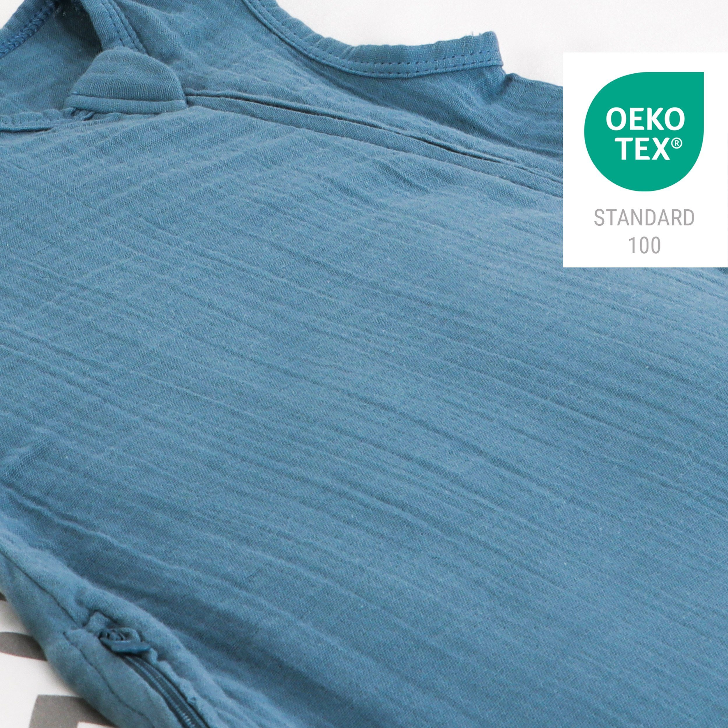 Puckdaddy GmbH Babyschlafsack Astrid Musselin - Petrol 90 cm