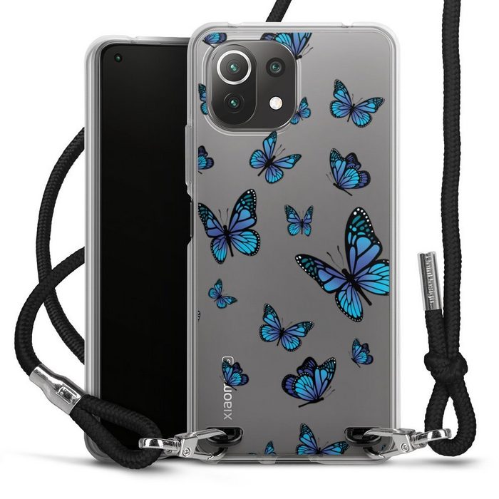 DeinDesign Handyhülle Schmetterling Muster transparent Butterfly Pattern Transparent Xiaomi Mi 11 Lite 5G Handykette Hülle mit Band Case zum Umhängen