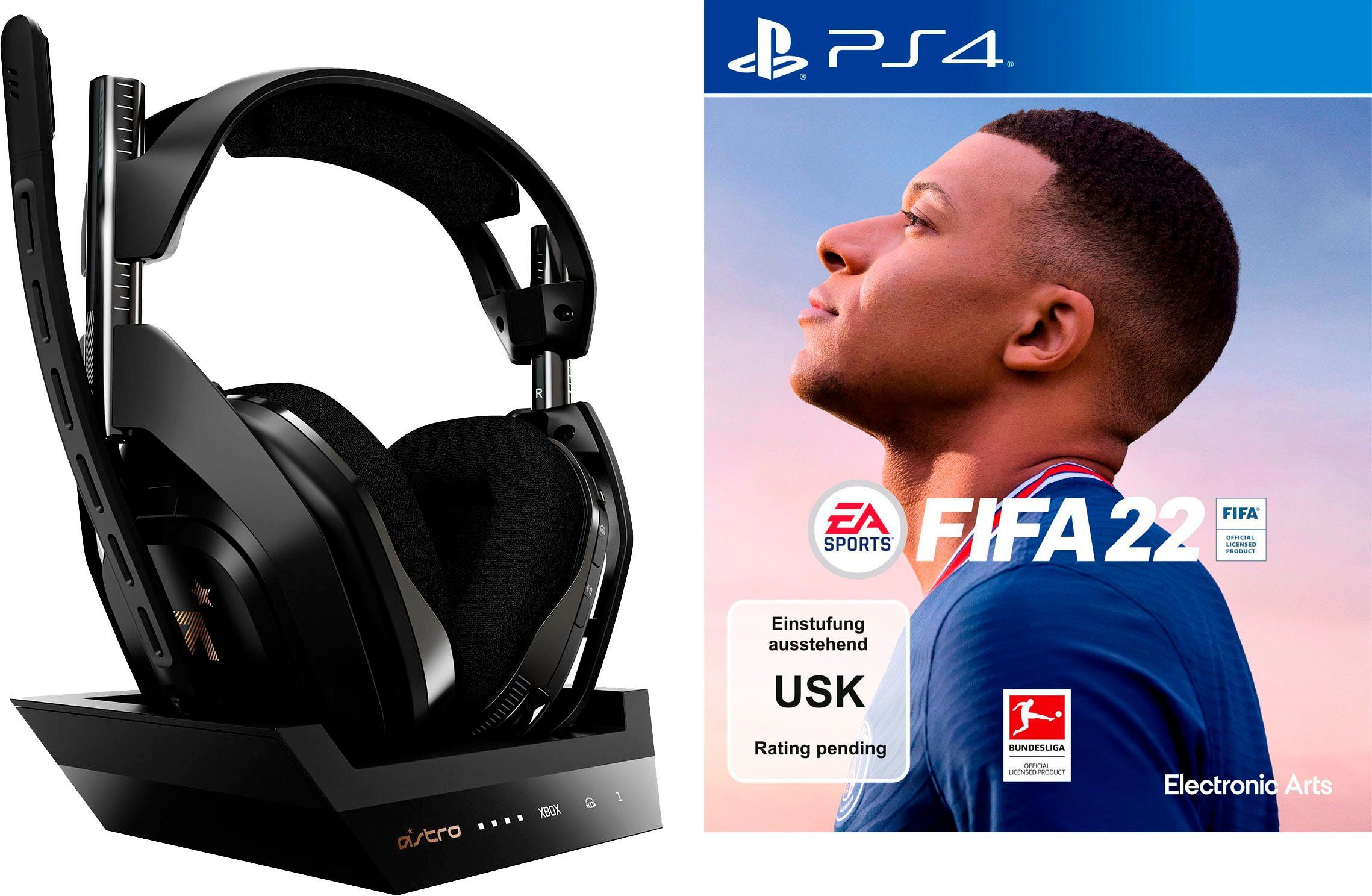ASTRO A50 Gen4 Gaming-Headset (Rauschunterdrückung, inkl. FIFA22 PS4)