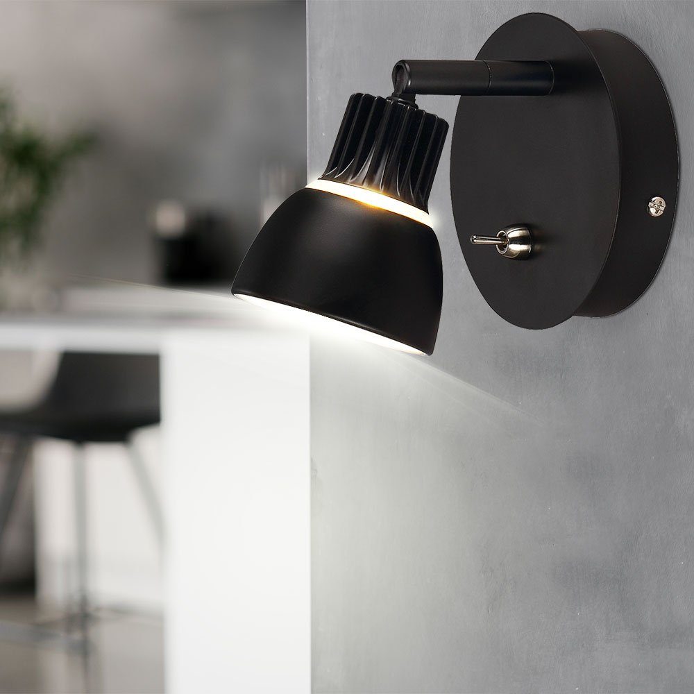 Nordlux LED Wandleuchte, LED-Leuchtmittel fest verbaut, Warmweiß, LED Wand Lampe Wohn Ess Zimmer Lese Strahler Spot Leuchte schwarz