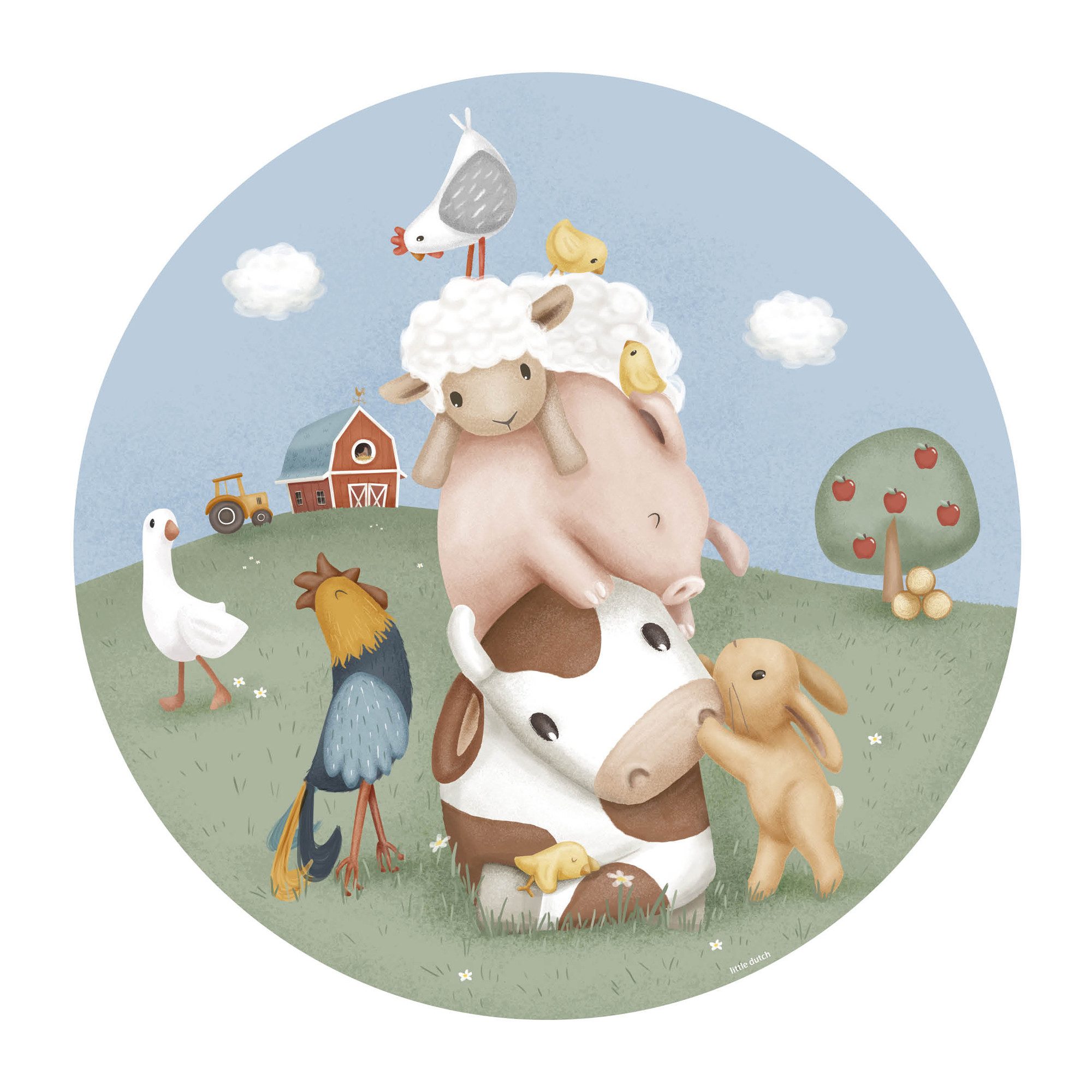 LITTLE DUTCH Wandtattoo Wandsticker XL Little Farm (100x100cm) (1 St)