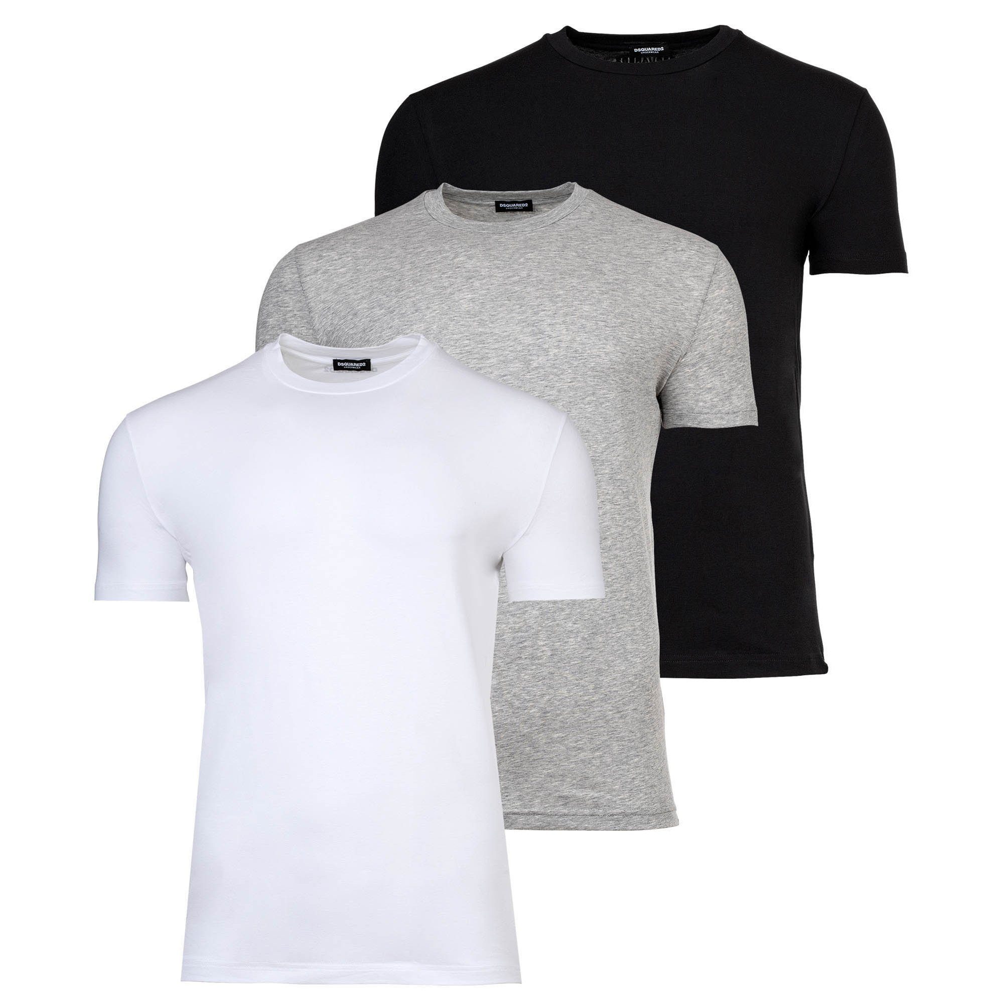 Dsquared2 T-Shirt Herren T-Shirt 3er Pack Baumwolle TRI-PACK T-SHIRT (Packung, 3er Pack)
