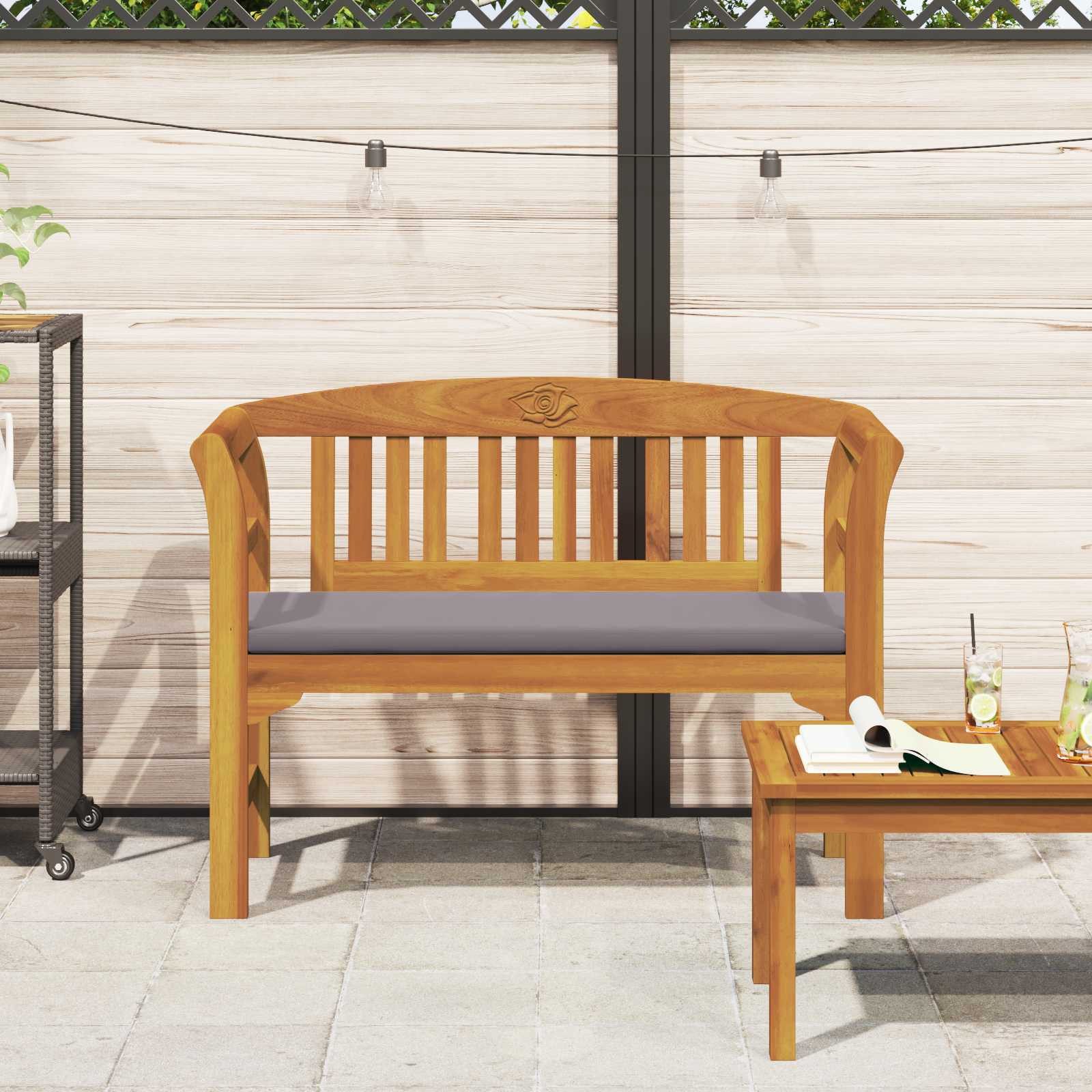 vidaXL Gartenbank Rosenbank Natur 114 x 46 x 82,5 cm Massivholz