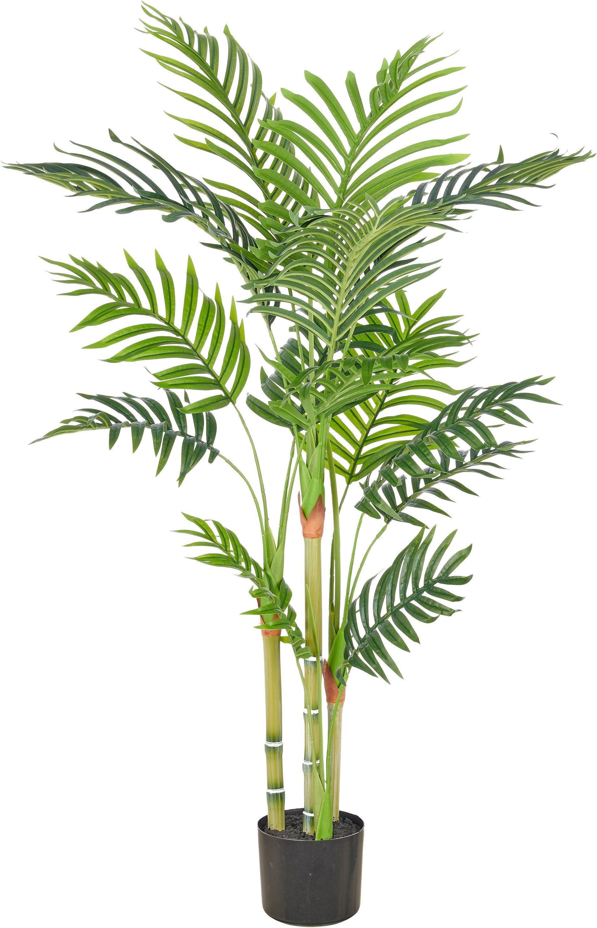 Kunstpalme Bambuspalme, Creativ green, Höhe 120 cm, mit naturgetreuen Palmwedeln