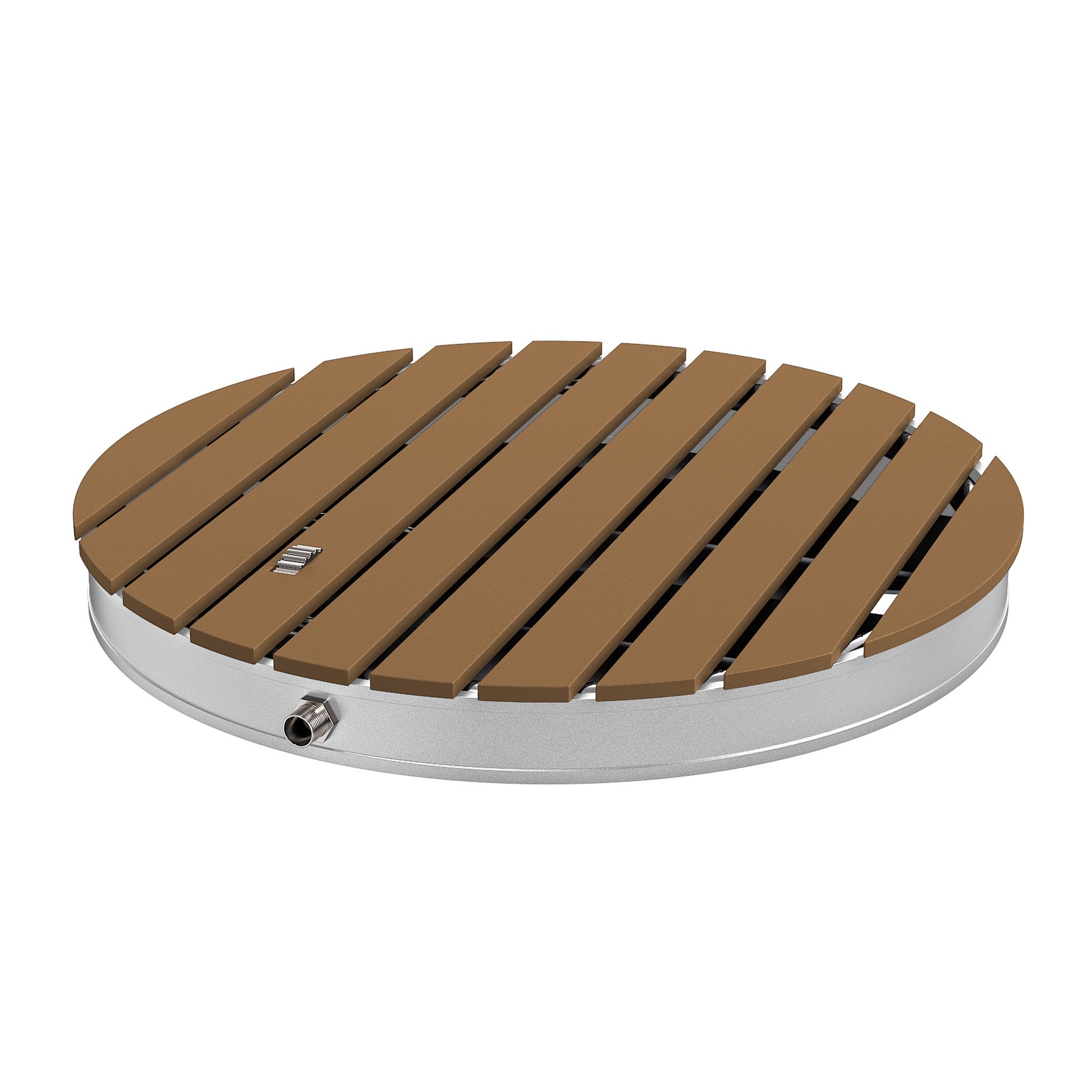 FIVMEN Gartendusche Bodendusche Outdoor WPC Campingdusche Außendusche Fußboden Dusche, Saunadusche Wetterfest Aluminium Standfläche bis 4 m Fontänenhöhe