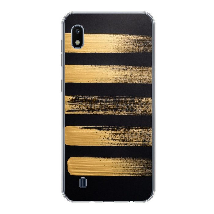 MuchoWow Handyhülle Muster aus goldener Farbe auf schwarzem Hintergrund Handyhülle Samsung Galaxy A10 Smartphone-Bumper Print Handy