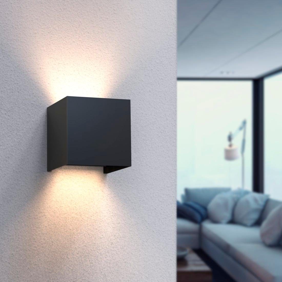 Hama LED Wandleuchte Smart LED von/durch: IP Wandleuchte, für Dimmer, Amazon Home, Warmweiß, Wandlampe Tageslichtweiß, schwarz WLAN innen/außen Farbwechsel, Lizenziert 44, Außenlampe