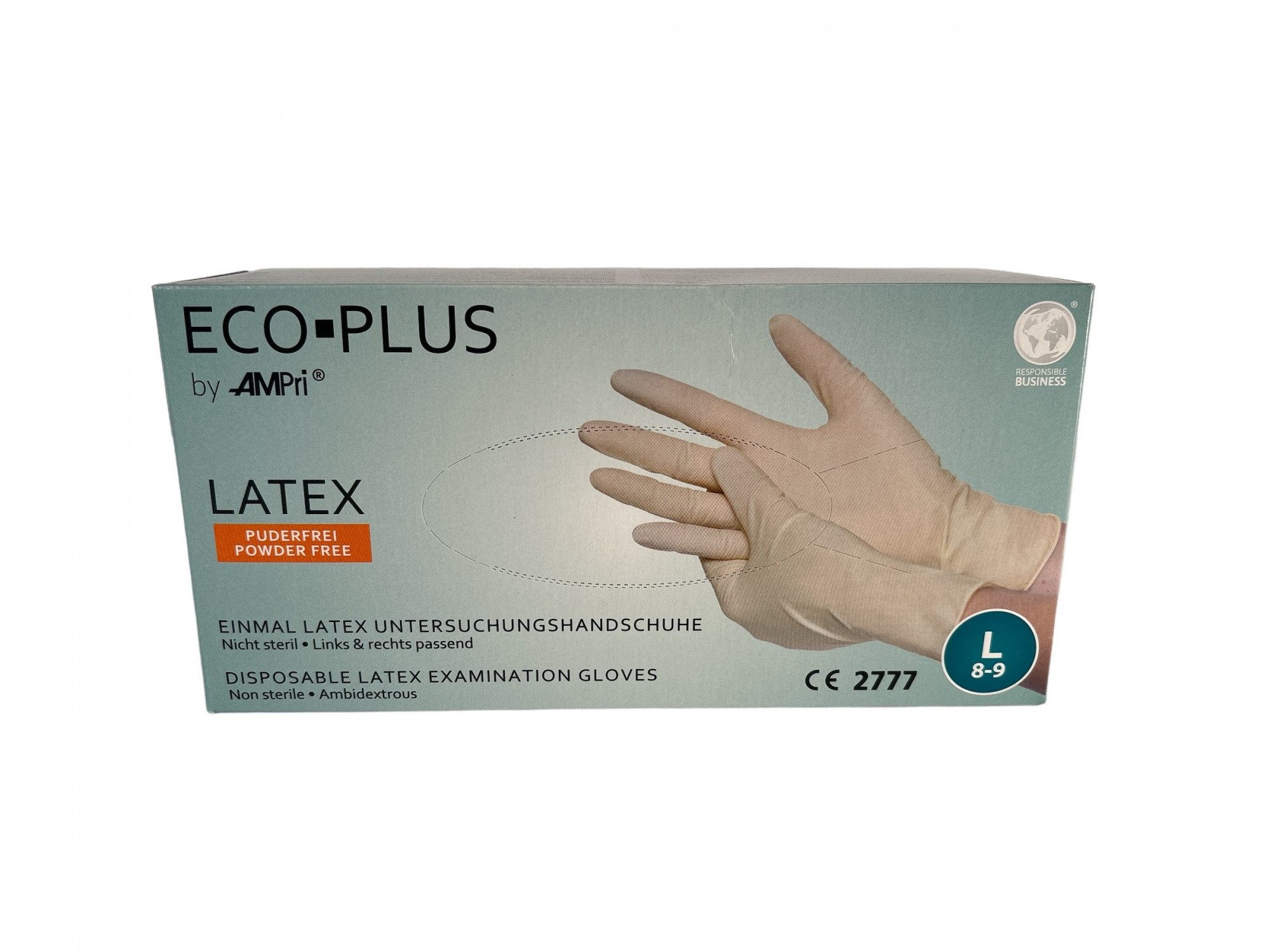 AMPri Latexhandschuhe Eco-Plus Latexhandschuh, weiß, puderfrei günstig online kaufen