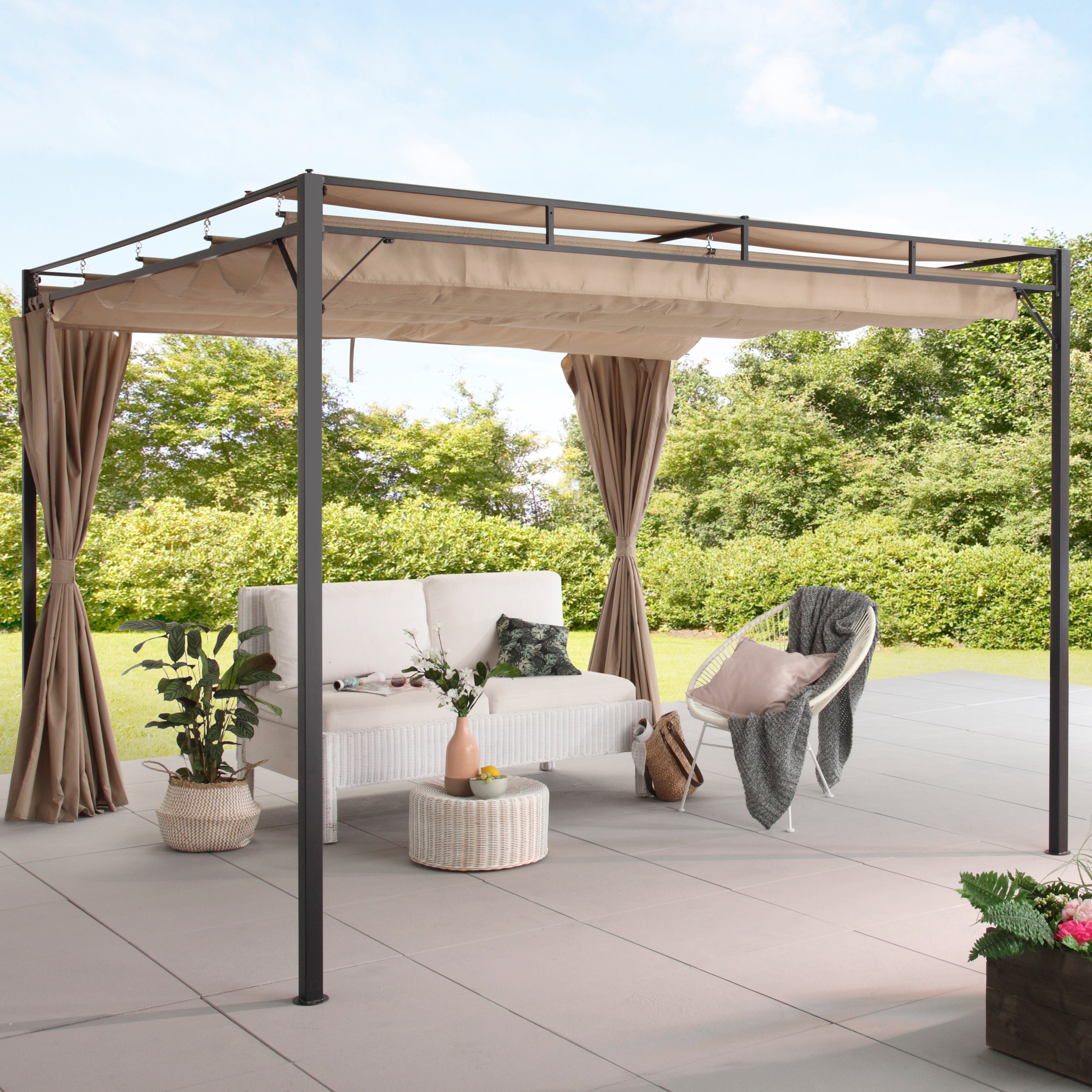KONIFERA Pavillon Milos, mit 2 Seitenteilen, (Set), BxT: 300x300 cm günstig online kaufen