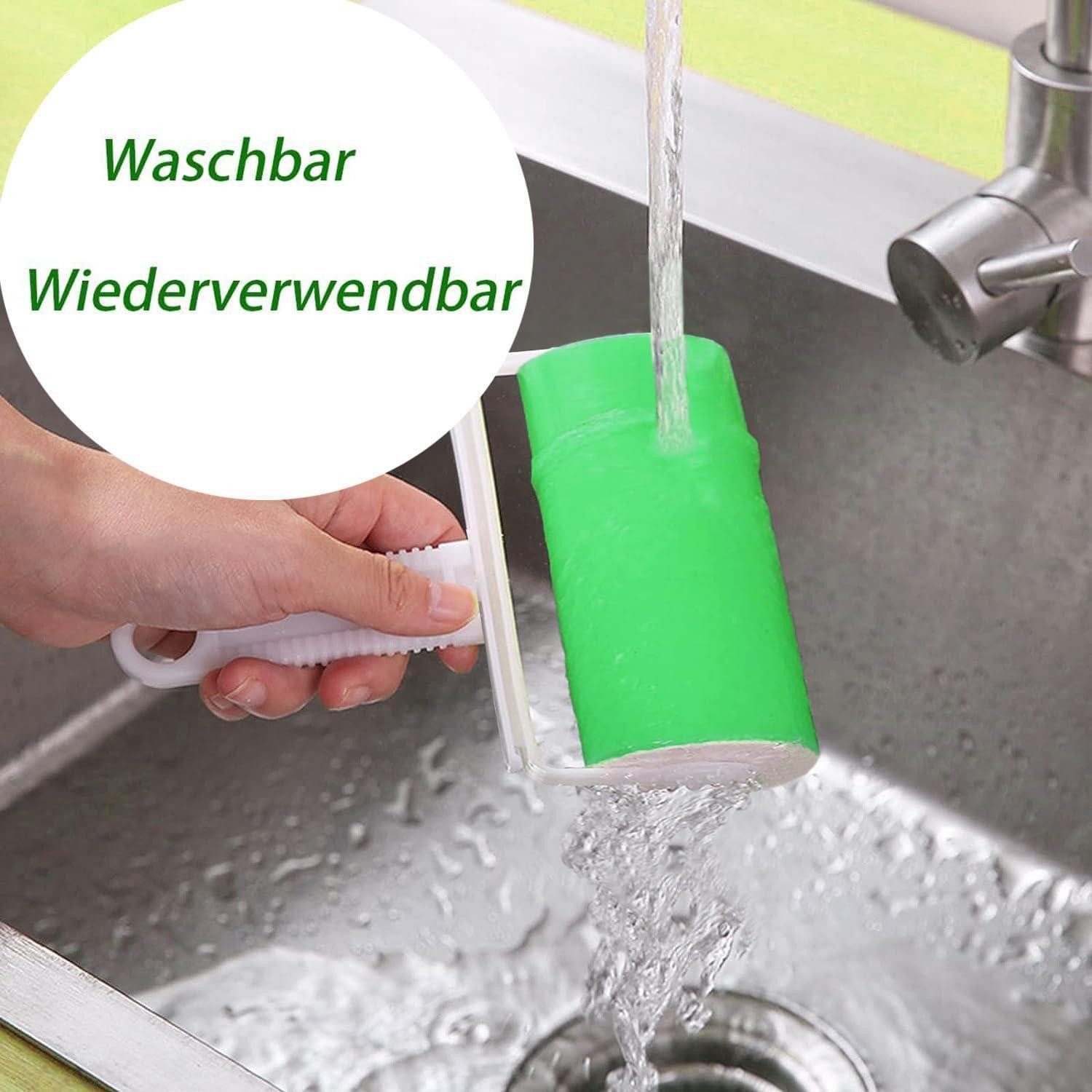 LuxusKollektion Küchenorganizer-Set Fusselrolle Tierhaarrolle 6er Set 2 Größen wiederverwendbar Grün