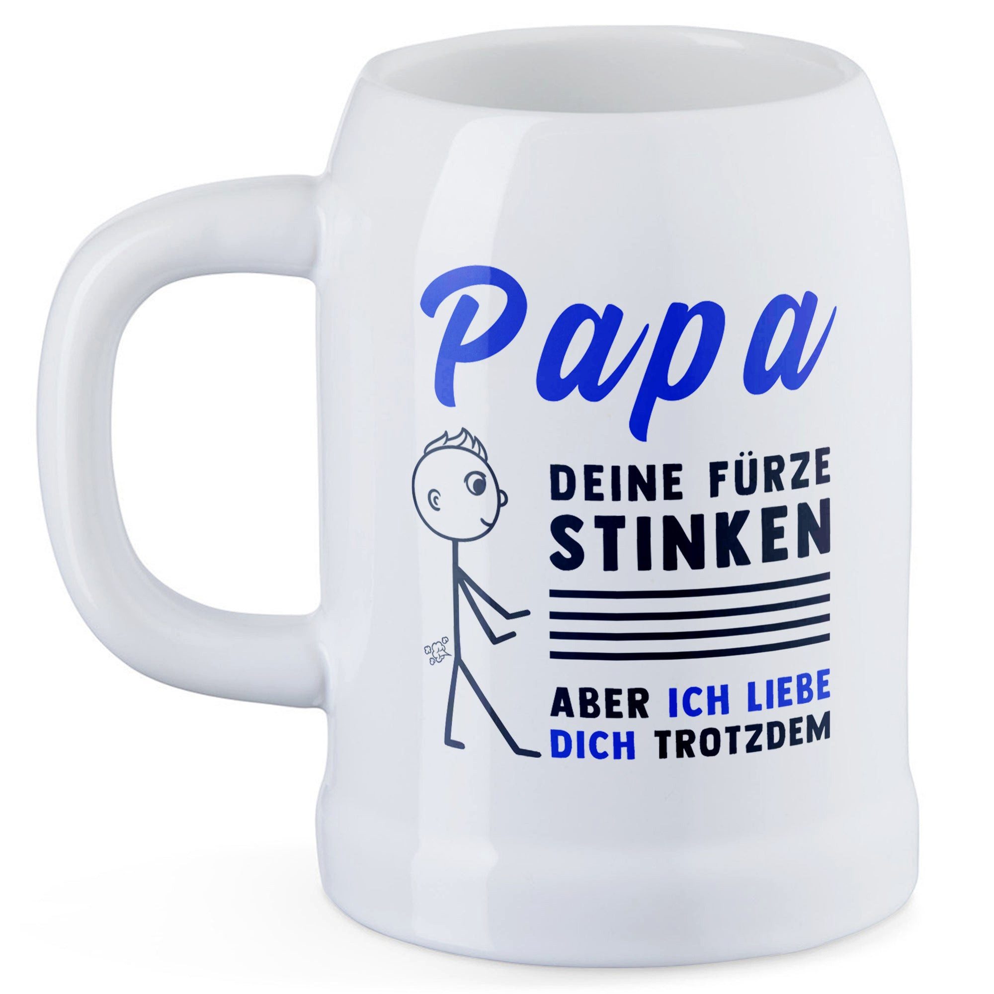 22Feels Bierkrug Papa Geschenk Vatertag Geburtstag Weihnachten Deine Fürze Stinken, Keramik, IN DEUTSCHLAND BEDRUCKT, Spülmaschinenfest