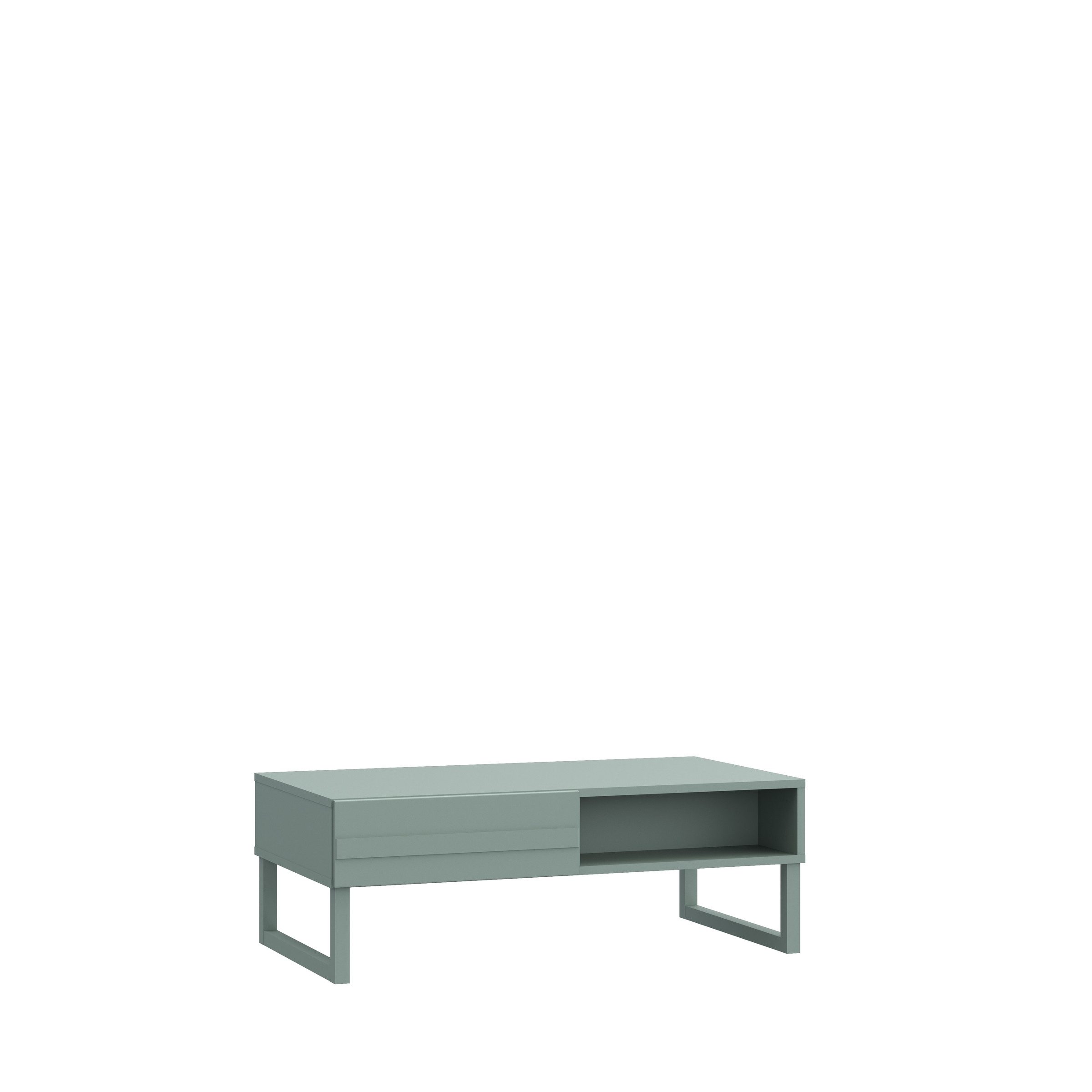 freiraum Couchtisch BRETANIA, 2 Faächer, 2 Schubladen, in Salbei - 109,8x39x62,6cm (BxHxT)