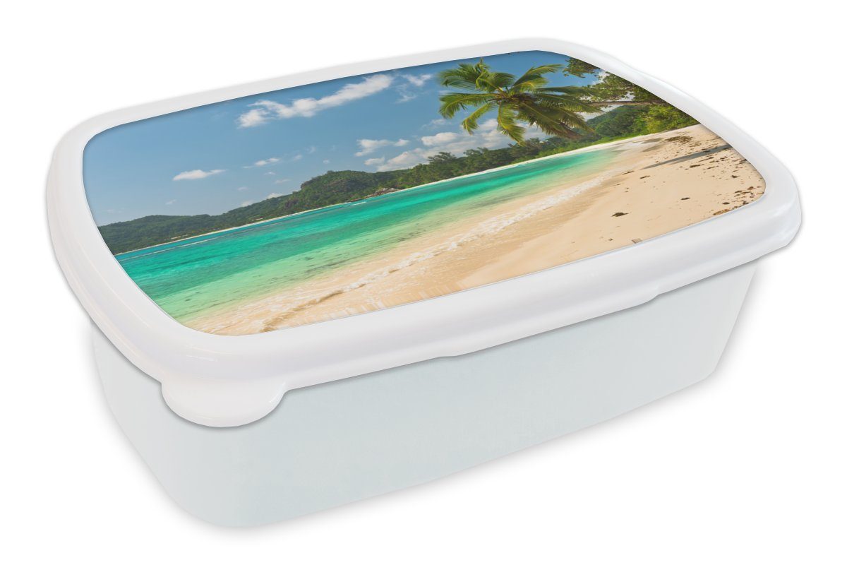 MuchoWow Lunchbox weiß für (2-tlg), Mädchen und für Brotdose, und Wasser Blau, Kinder Jungs Brotbox Kunststoff, Tropisch - - Erwachsene