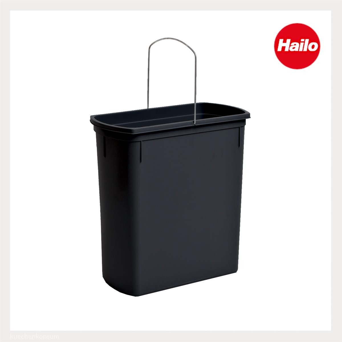 Hailo Einbaumülleimer Hailo Inneneimer 1226239 schwarz 18 L 343 x 185 x 365 mm mit Henkel – Bild 2 von 4
