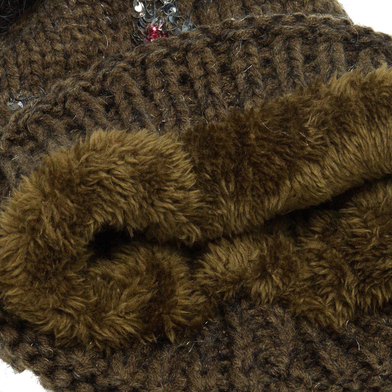 Caspar Bommelmütze MU161 Damen Strick Winter Mütze mit Pailletten Stern und günstig online kaufen