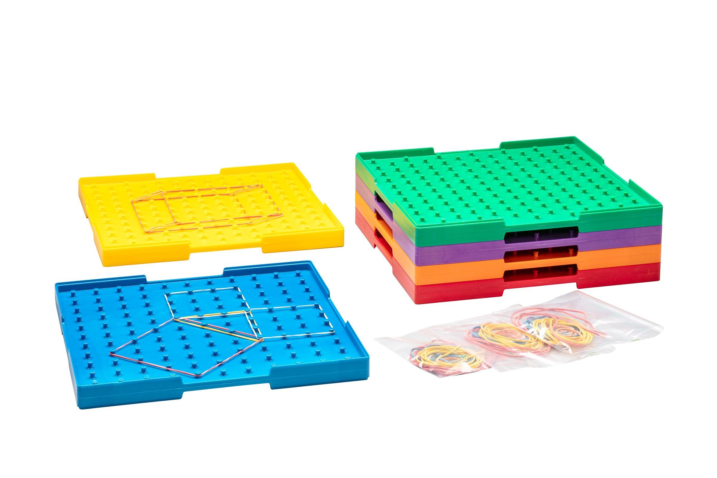 RE-Plastic® aktiv (6 6 (180-St), Geometriebretter lernen Wissner® groß doppelseitig RE-Plastic® Lernspielzeug Farben Stück),