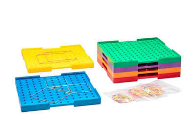 Wissner® aktiv lernen Lernspielzeug Geometriebretter groß doppelseitig in 6 Farben (6 Stück) (180-St), RE-Plastic®