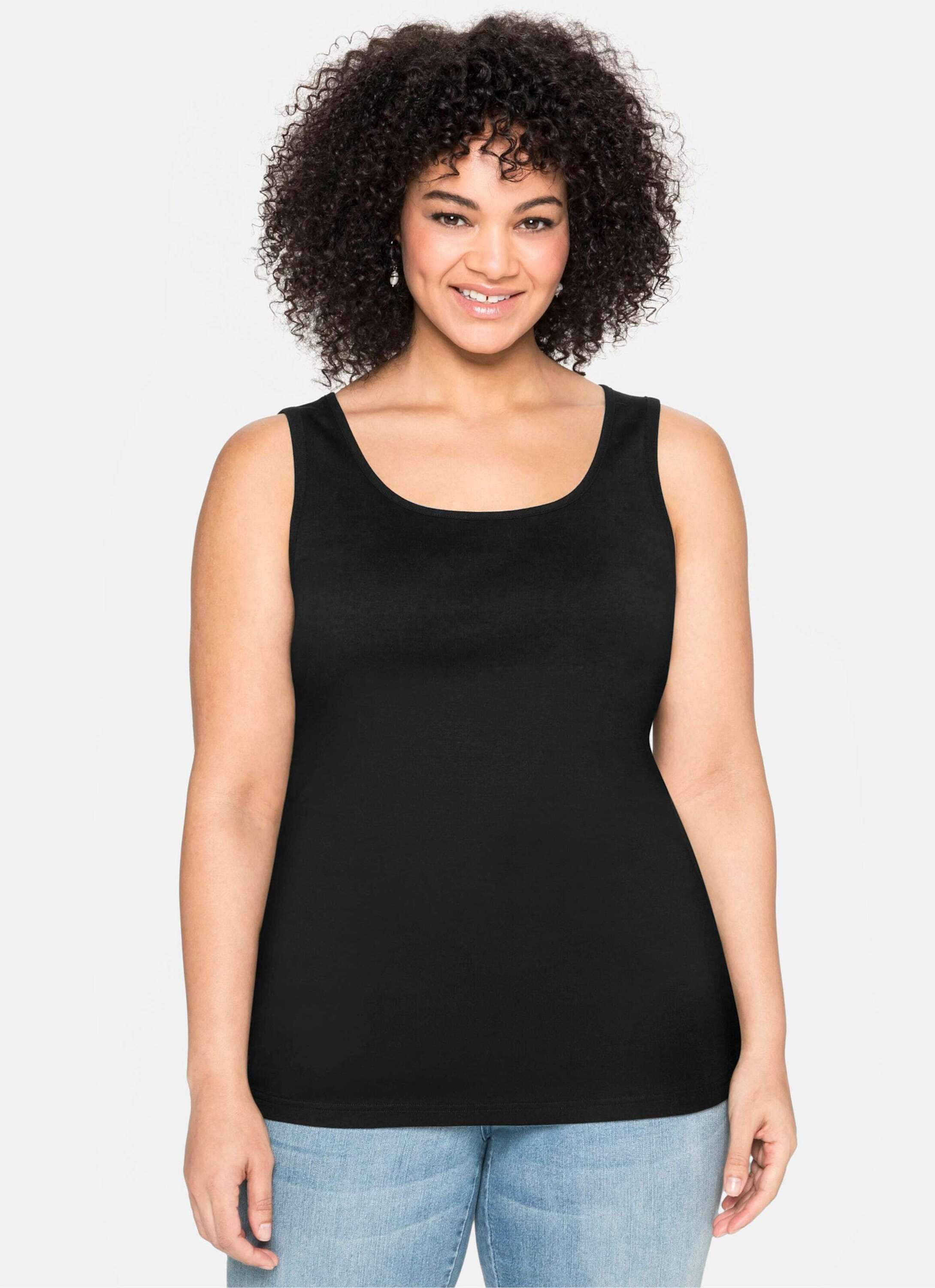 Sheego Shirttop Tanktop Ärmellos günstig online kaufen