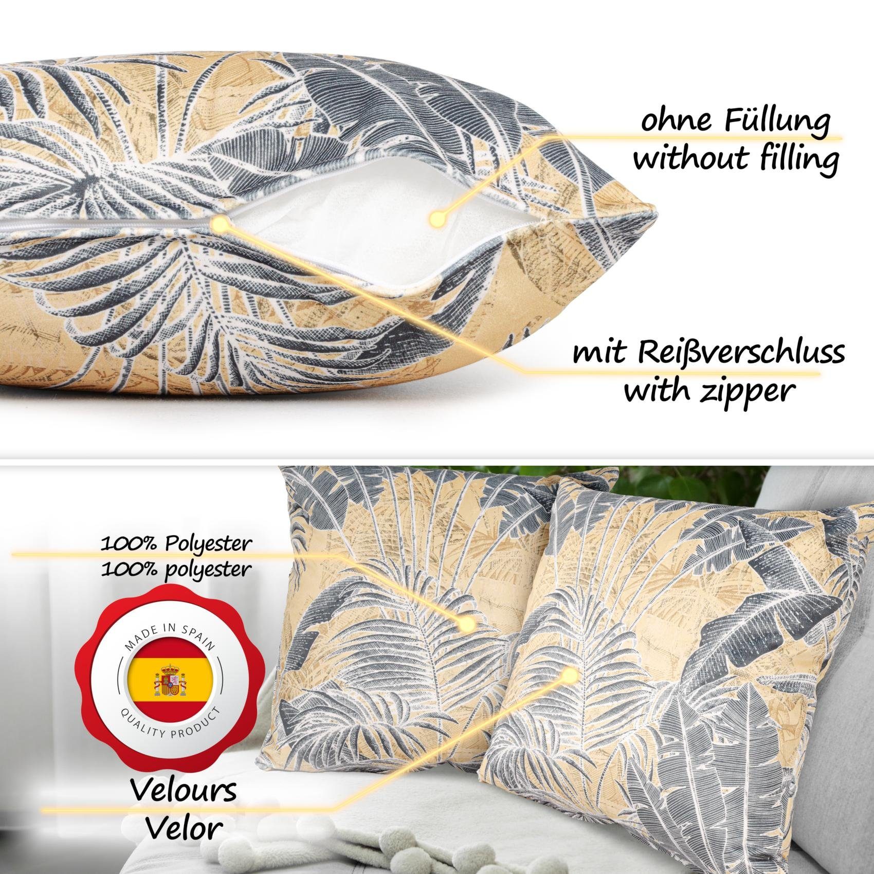 ANRO Dekokissen Verschiedene Kissenbezug Velours mit Motiv Zierkissen, Microfaser-Flanell