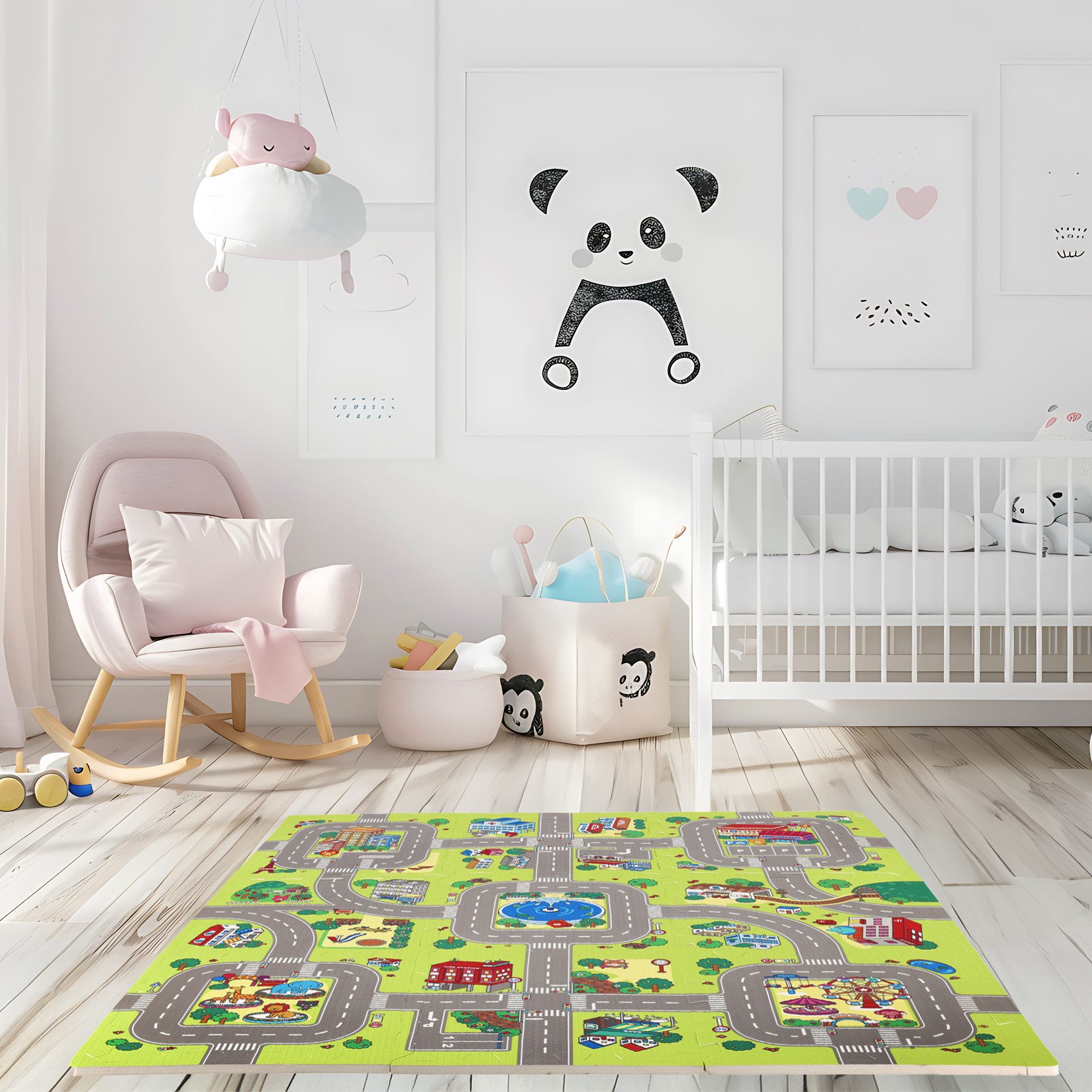 NILS FUN Spielmatte Krabbelmatte Straßen Puzzlematte günstig online kaufen