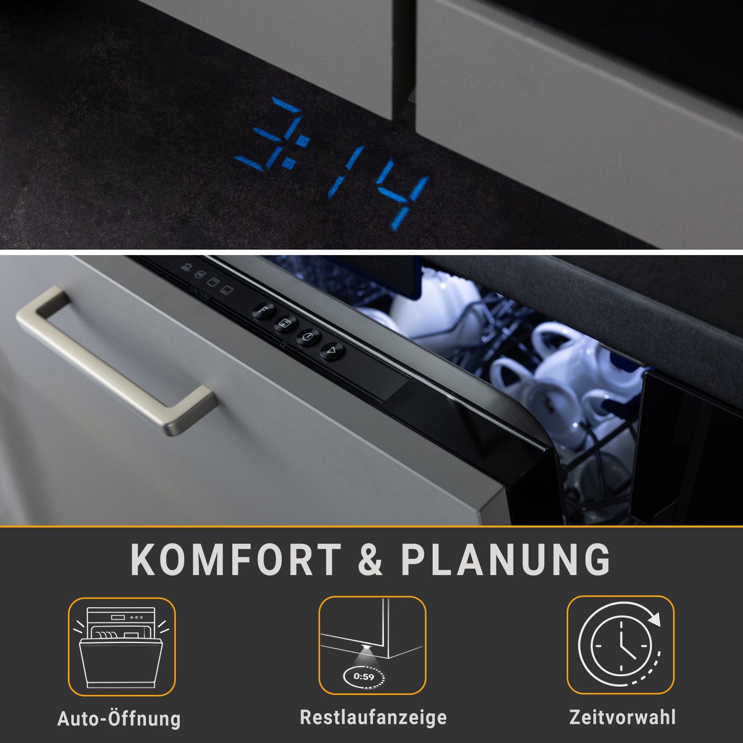 KKT KOLBE vollintegrierbarer Geschirrspüler DW60VI, 9,5 l, 14 Maßgedecke, 60cm / Vollintegriert / AquaStop / 7 Programme / 14 Maßgedecke – Bild 2 von 5