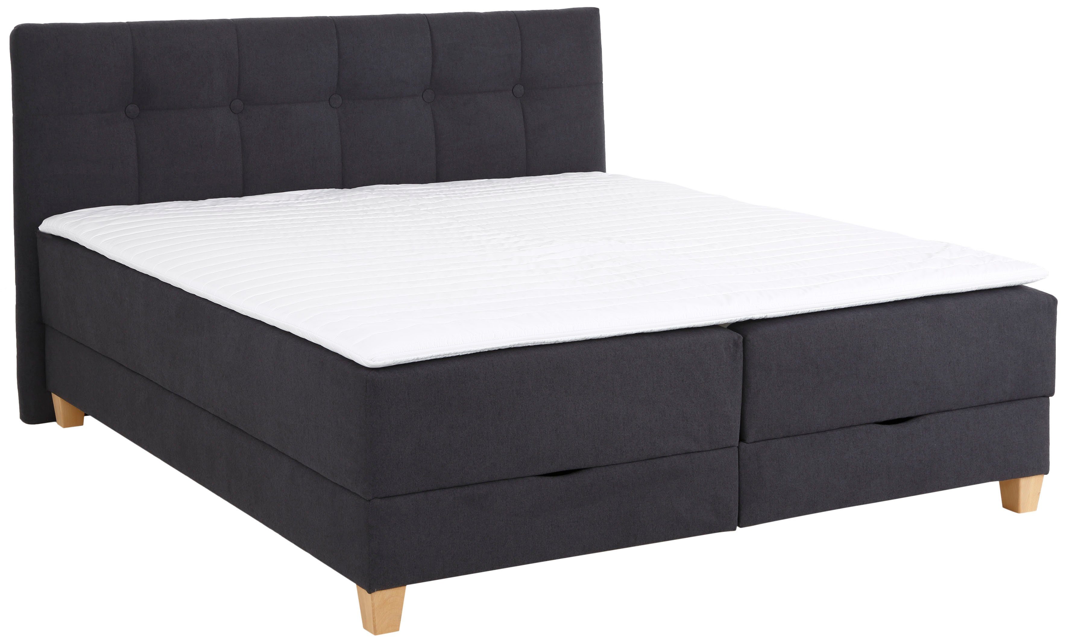 Home affaire Boxbett Lonrai, in H2,H3 & H4 und XXL - Überlänge 220cm wählbar, inkl. Topper