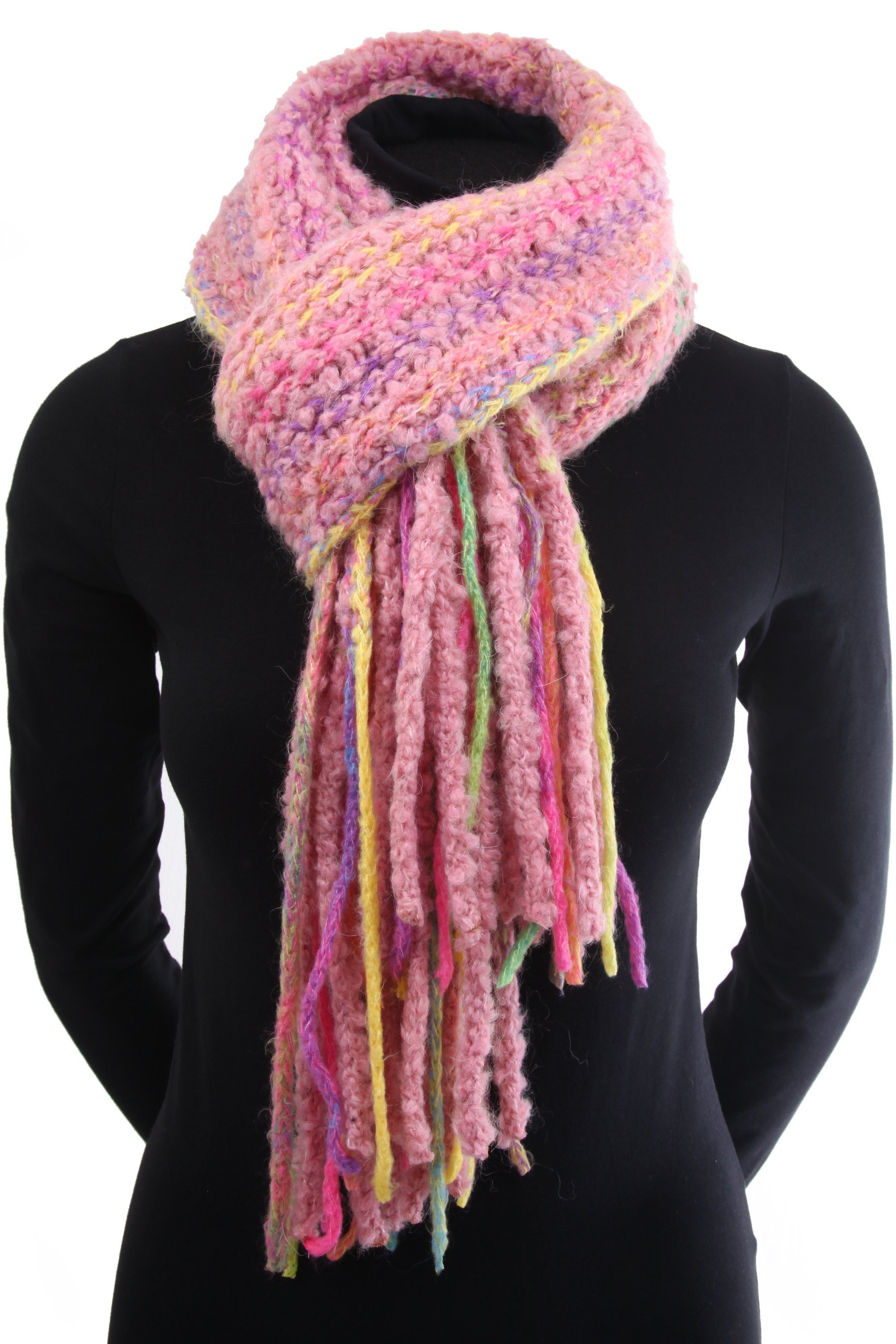 COLLEZIONE ALESSANDRO Modeschal Chadia, (1-St), grob gestrickt mit Fransen