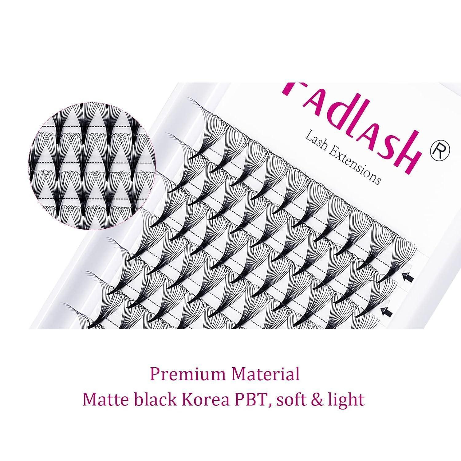 LuxusKollektion Einzelwimpern Wimpernverlängerung 14D 0.07mm D-Curl 12mm Schwarz