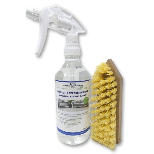 PandaCleaner Polster- & Teppichreiniger Spray Polsterreiniger (Set, [3-St. 1 x Sprühkopf & Bürste + 1 x Reiniger 500ml)