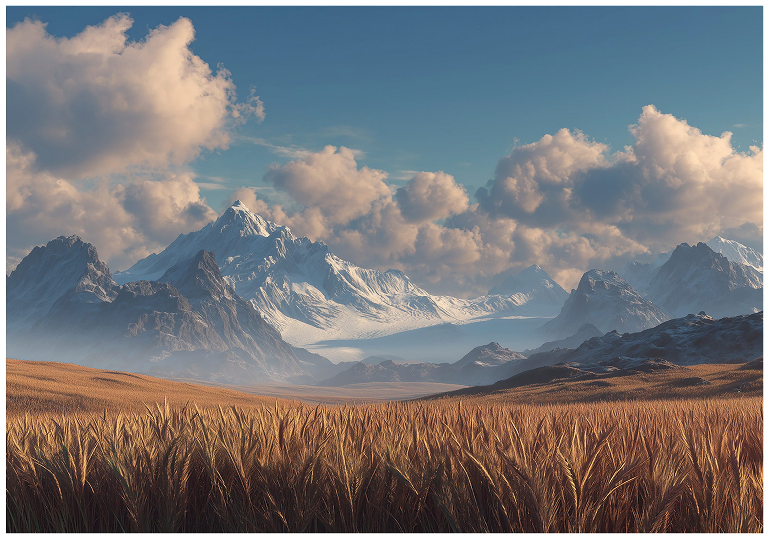 Wallarena Fototapete Landschaft Wiese - Mehrfarbig - Modern - Vlies - Schlafzimmer, glatt, (8 St), 400x280cm