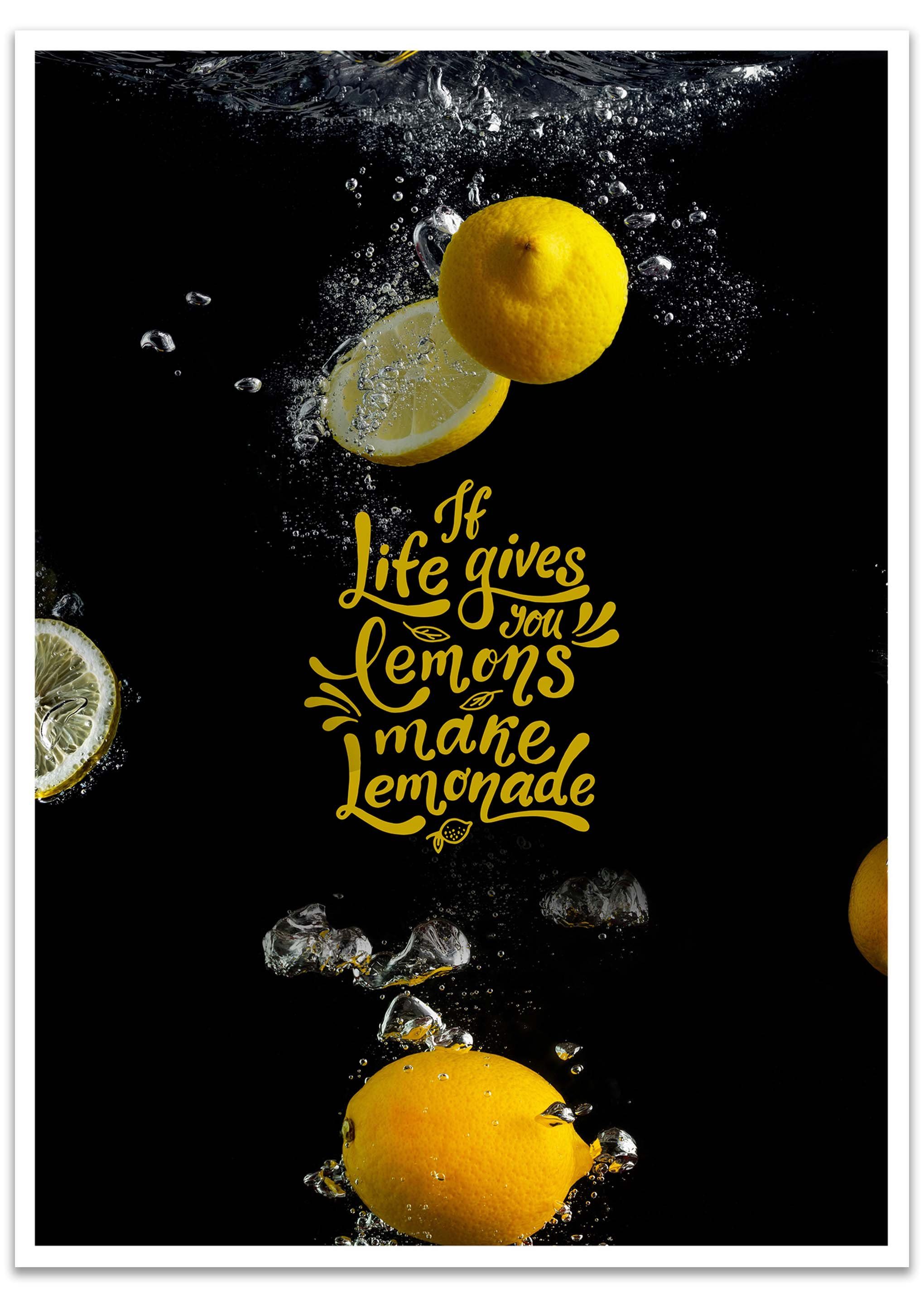 wandmotiv24 Poster Spruch, Motivation, Zitronen, Sprüche (1 St