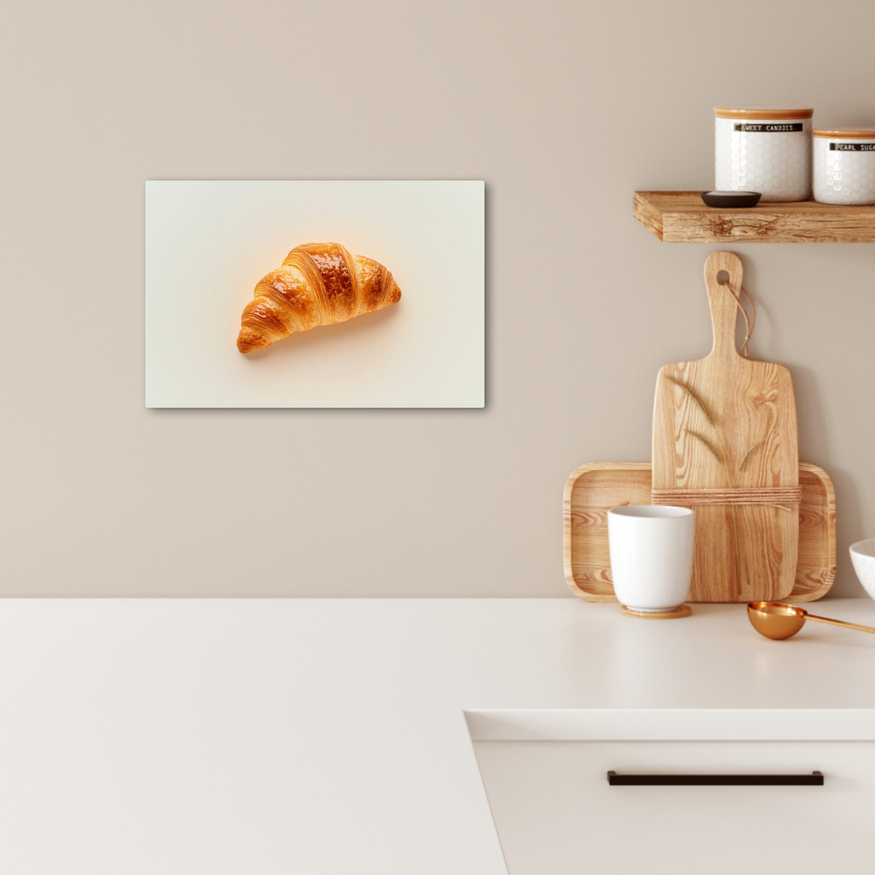 OneMillionCanvasses® Leinwandbild Croissant - Brot - günstig online kaufen