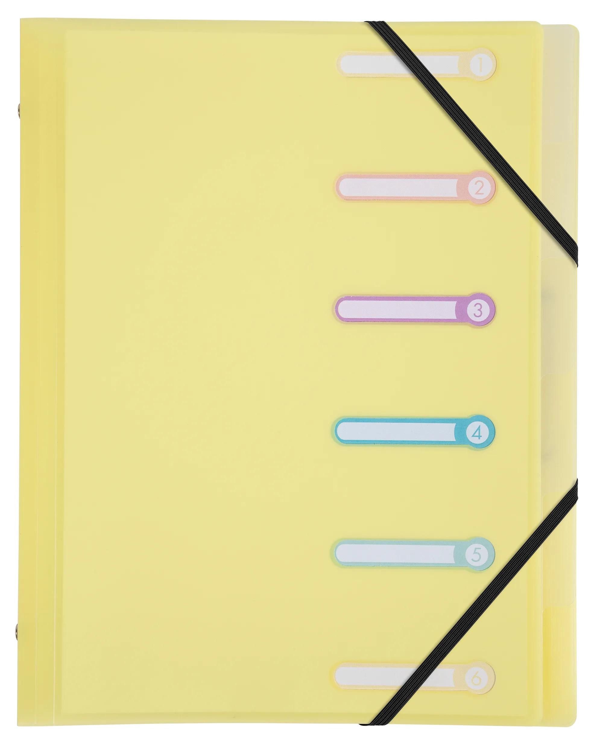 EXACOMPTA Fächermappe 10x Fächermappe A4 PP + Gummizug 3 Klappen 6 Fächern sortiert 56170E, PP gehefte Ordnungsmappe