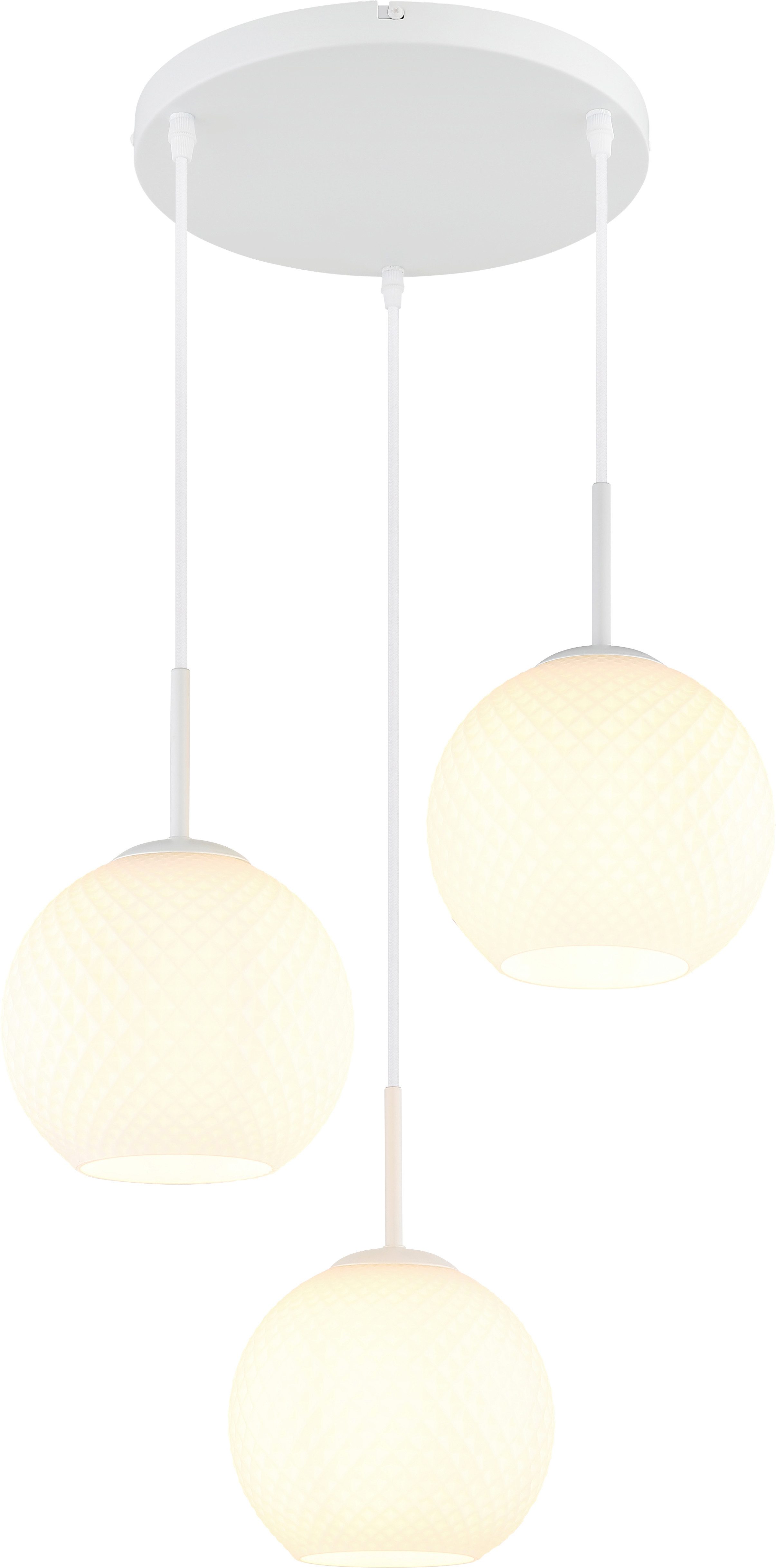 GLOBO LIGHTING Hängeleuchte ANDRE, ohne Leuchtmittel, Hängeleuchte mit Glaskugeln, elegant, höhenkürzbar & modern