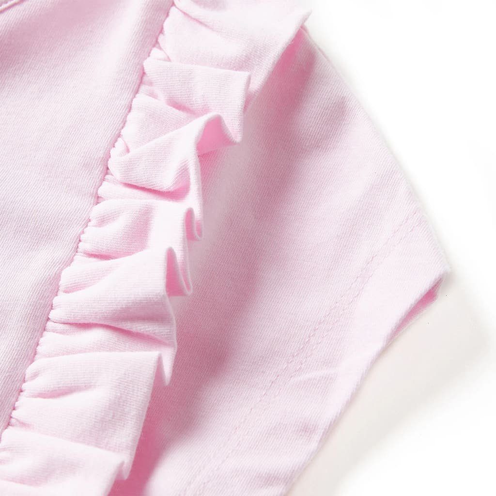 vidaXL A-Linien-Kleid Rüschen mit 116 Hellrosa Glänzenden Kinderkleid und Herzen Kurz