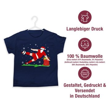 Shirtracer T-Shirt Fußball Spieler Weihnachtsmann Weihnachten Kleidung Kinder