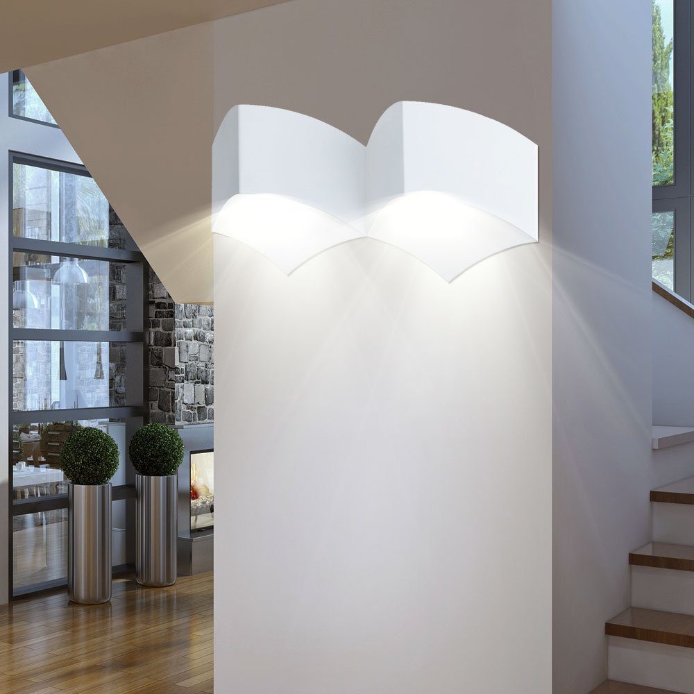 WOFI LED Wandleuchte, Leuchtmittel inklusive, Warmweiß, Design Wand Spot Leuchte Lampe Beleuchtung weiß 2-flammig WOFI